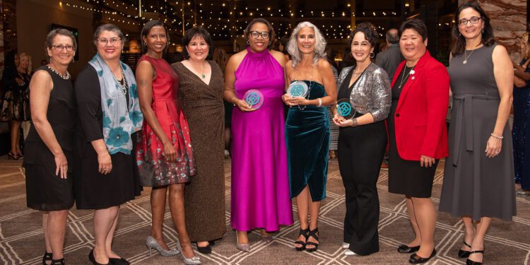 NAWBO’s 2023 award winners celebrate with several national board members.