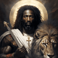 Black Jesus With Lion