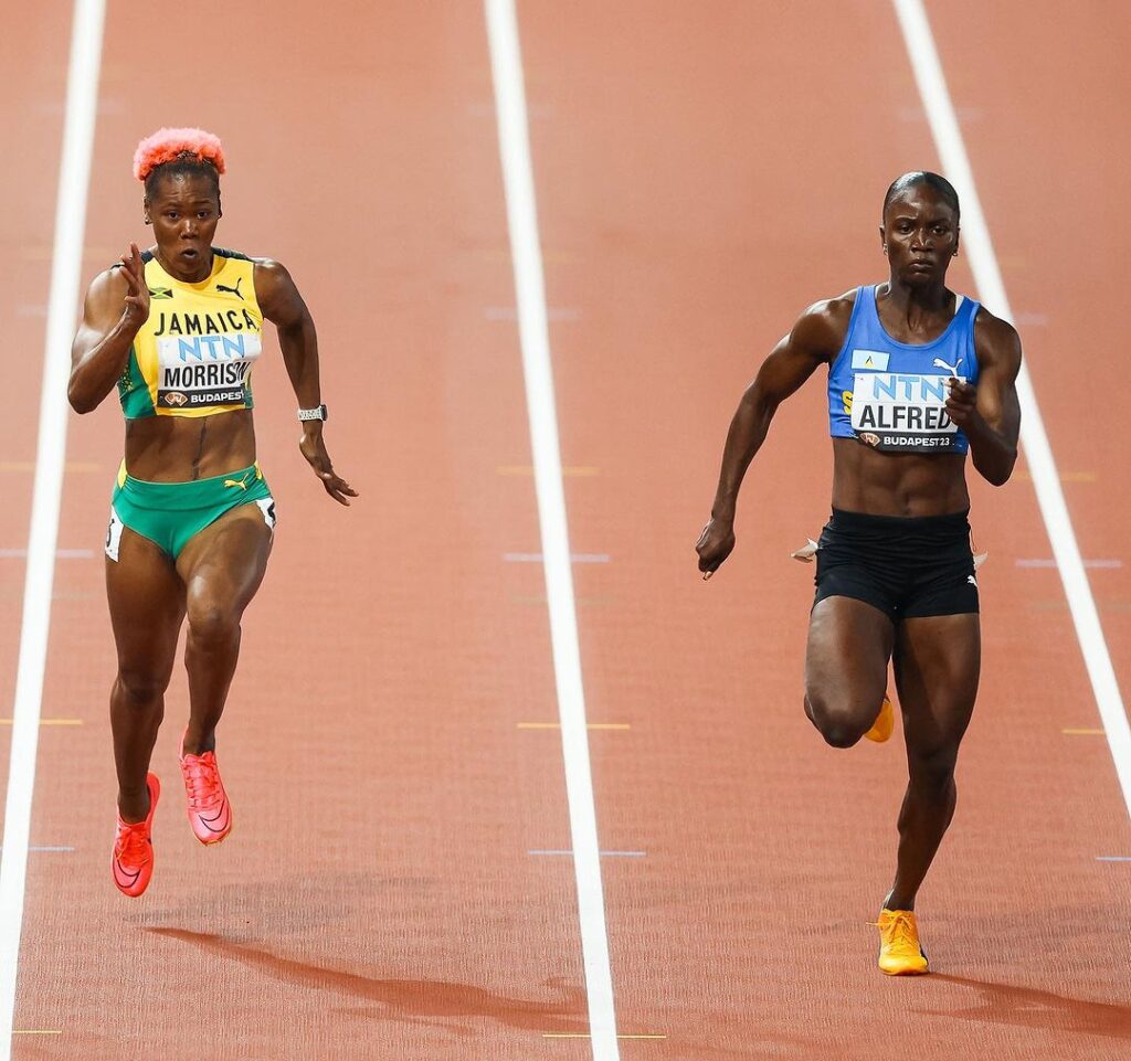 Julien Alfred Paris Olympics 2024 Gold Medalist Race Start 045